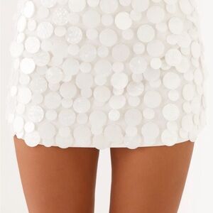 Peppermayo White Textured Mini Skirt